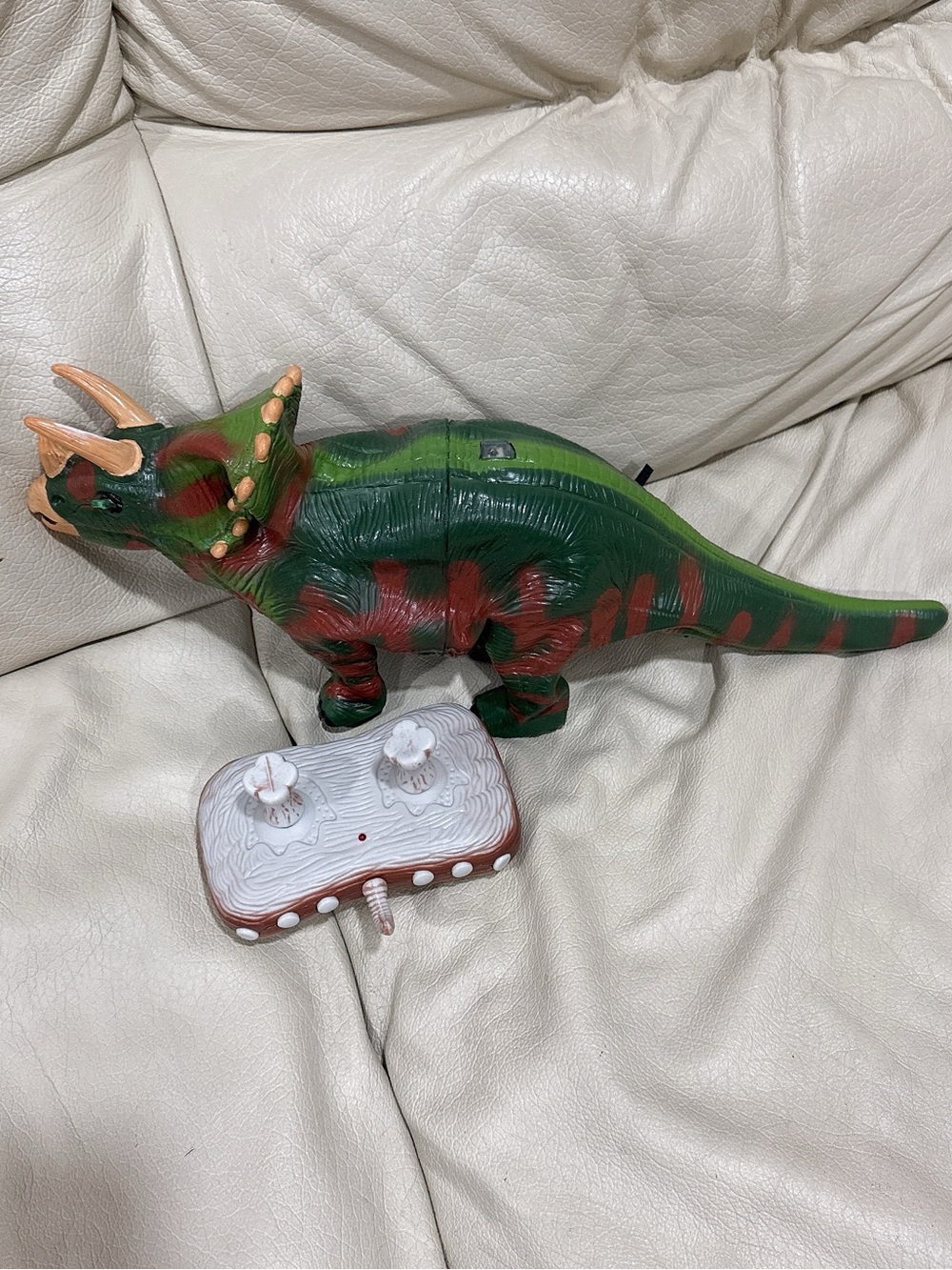 Green and Red Triceratops Reptile Toy and- Remote Control